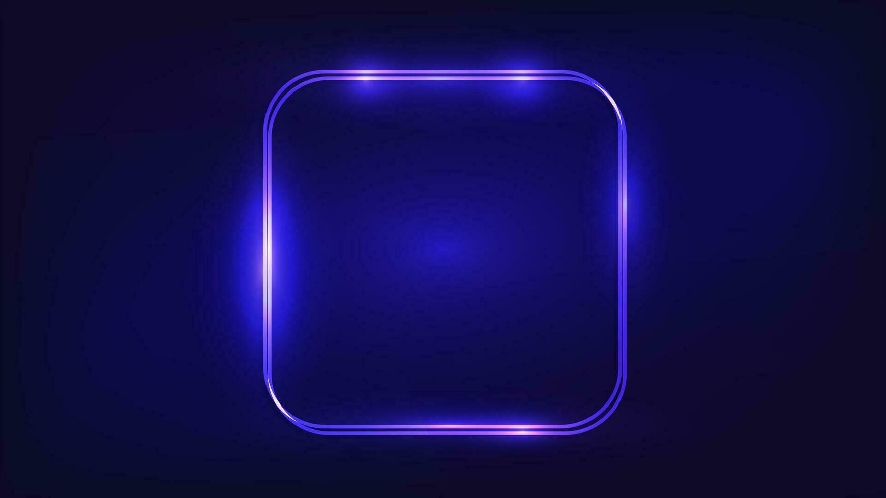 Neon double frame with shining effects vector