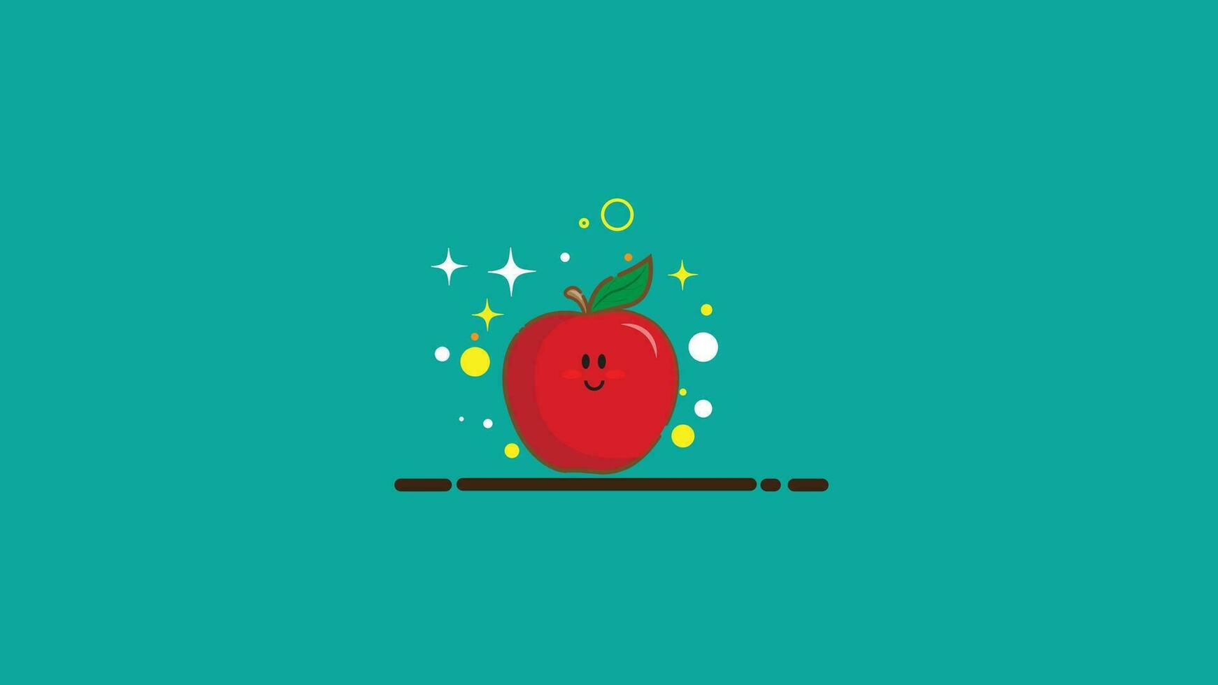 cute apple character design, apple cartoon, cute apple vector design