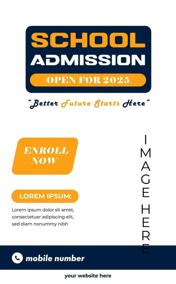 Vector school admission banner post