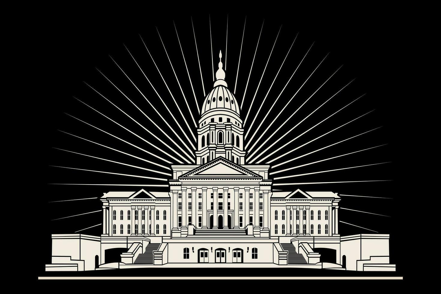 Kansas estado Capitolio edificio ilustración vector Arte
