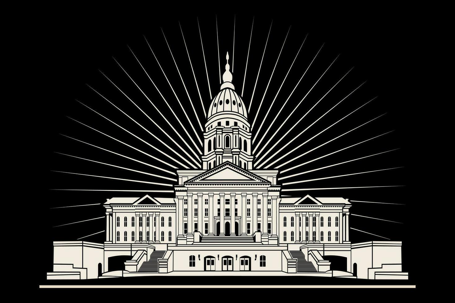 Kansas State Capitol Building illustration vector art