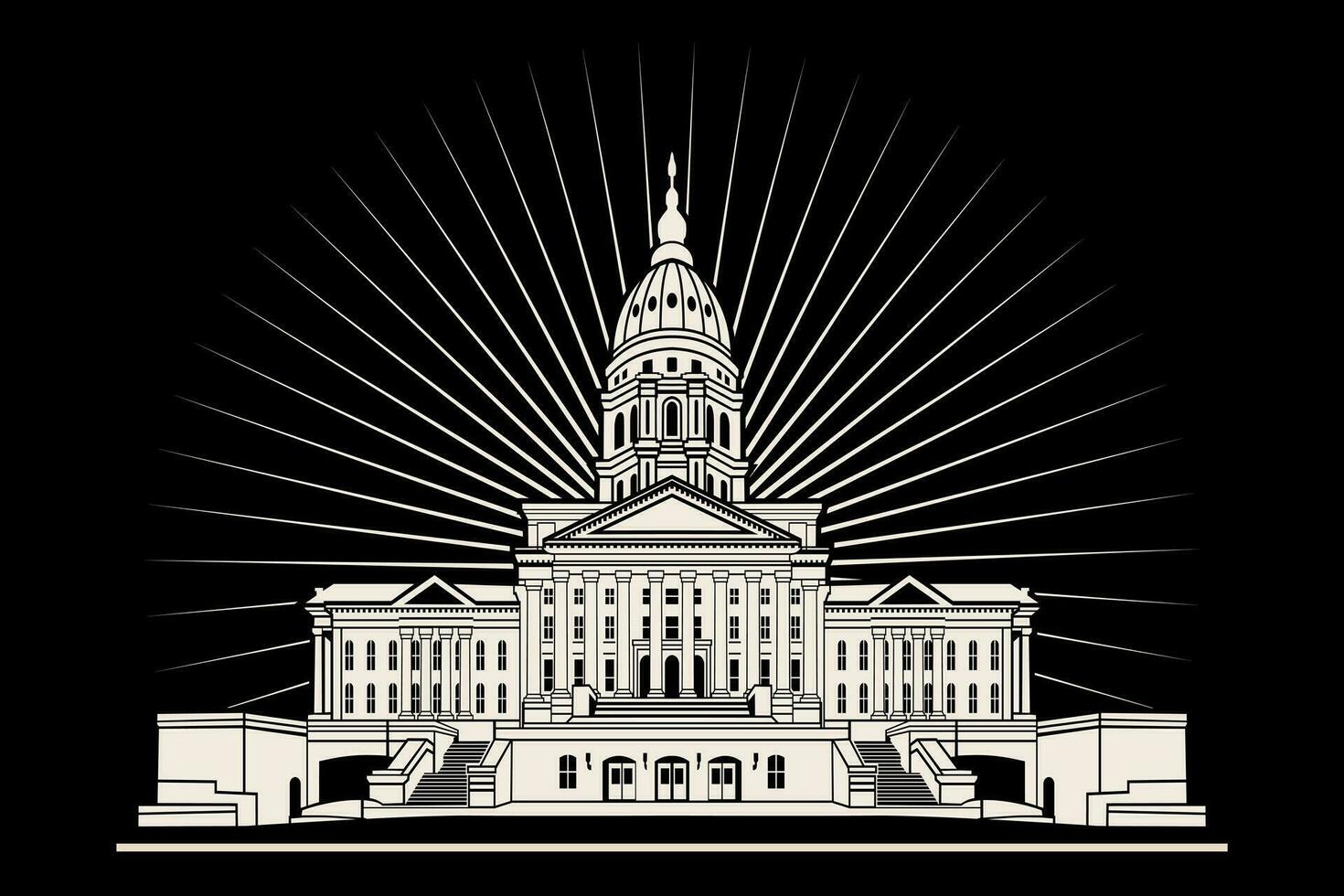 Kansas State Capitol Building illustration vector art