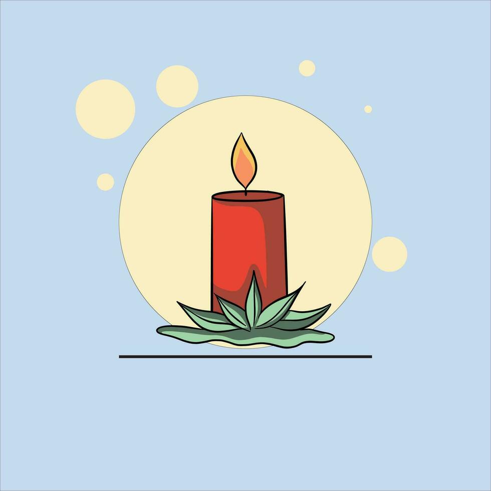 candles Vector illustration. wax candle in flat style