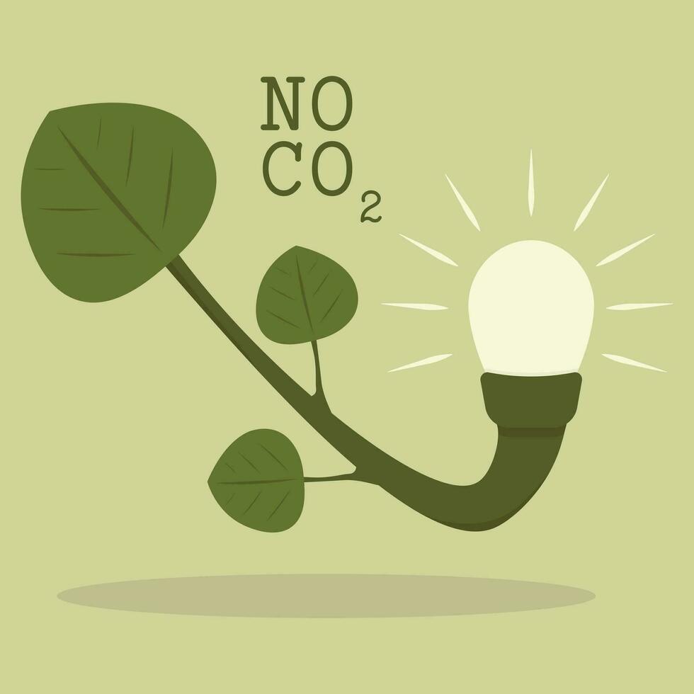 CO2 Neutral Green Vector Icon Illustration. CO2 Neutral Logo with Green Natural Leaf