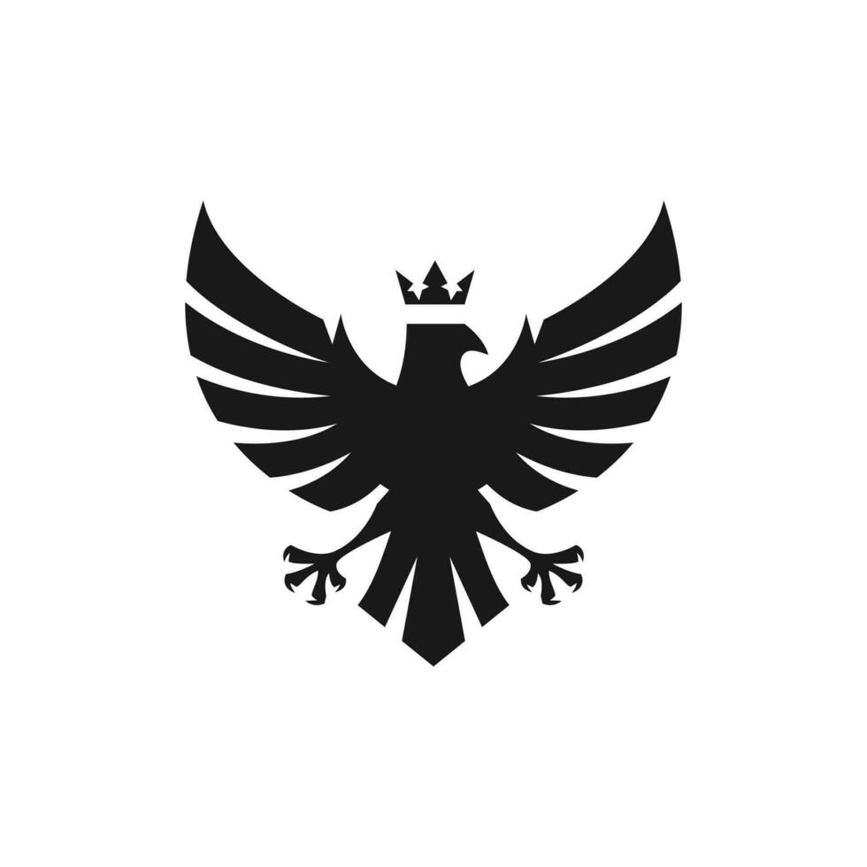 crown eagle logo vector icon illustration