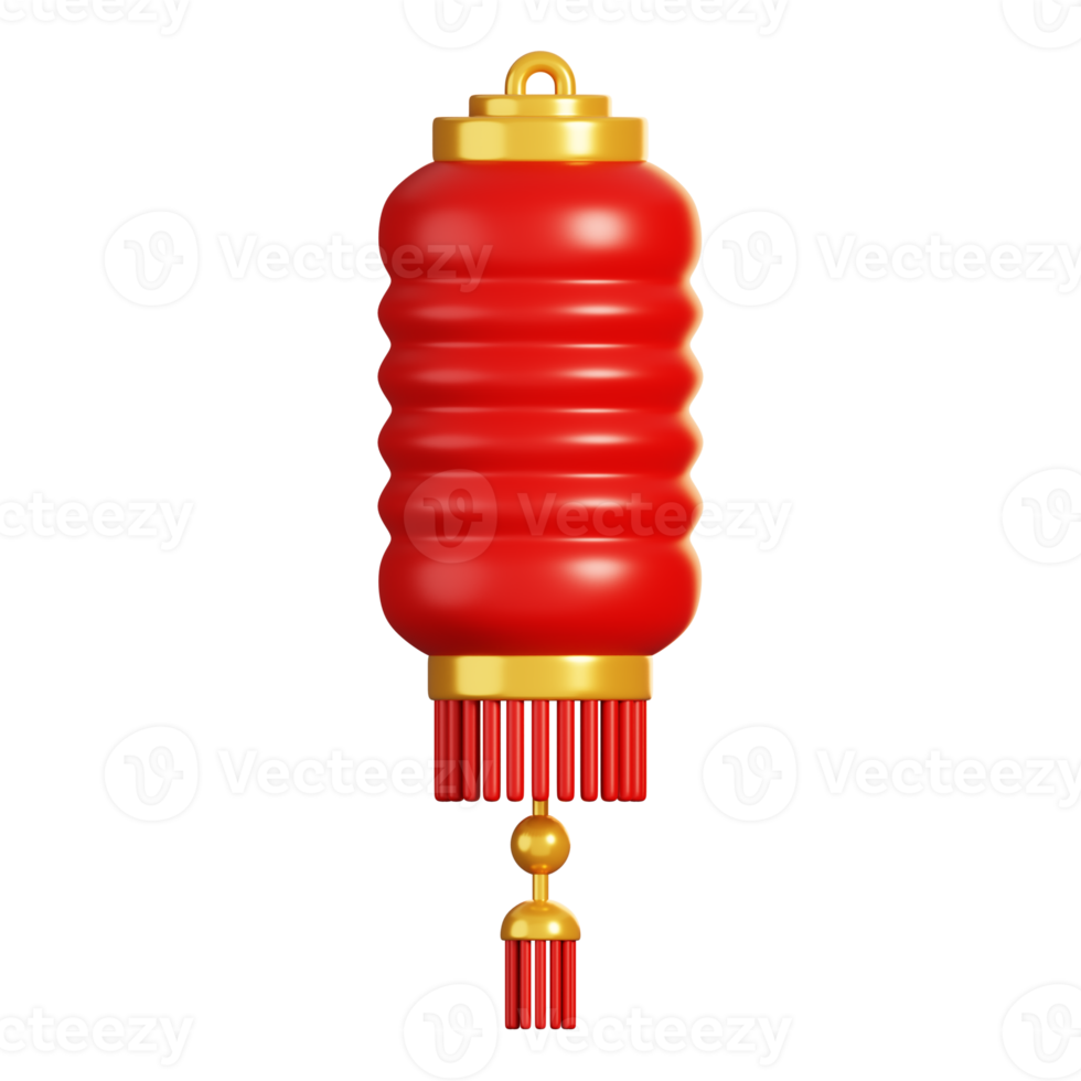 Chinese lantern or lampion. Chinese new year elements icon. 3D rendering png