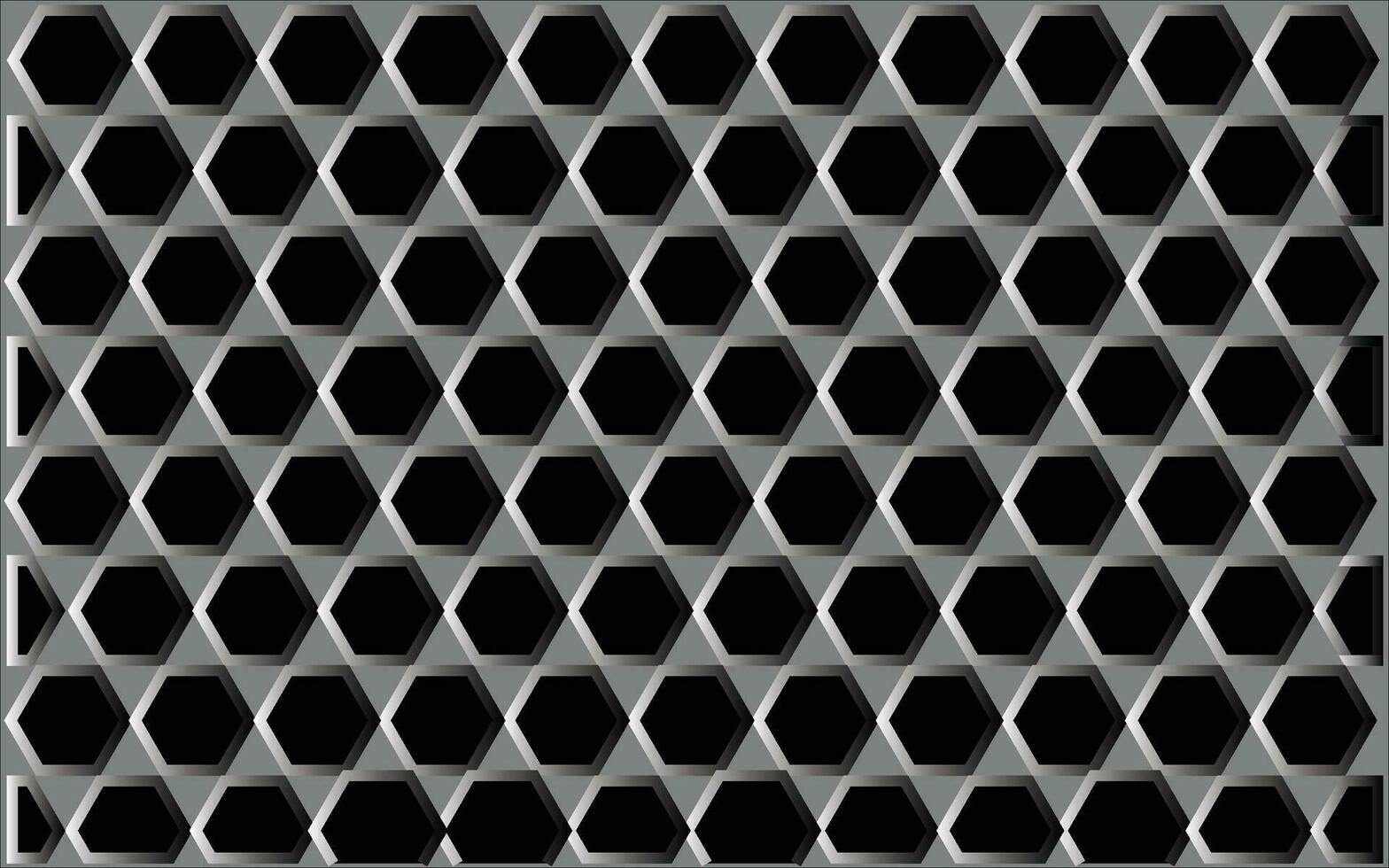 Abstract black hexagon pattern on glowing white background vector