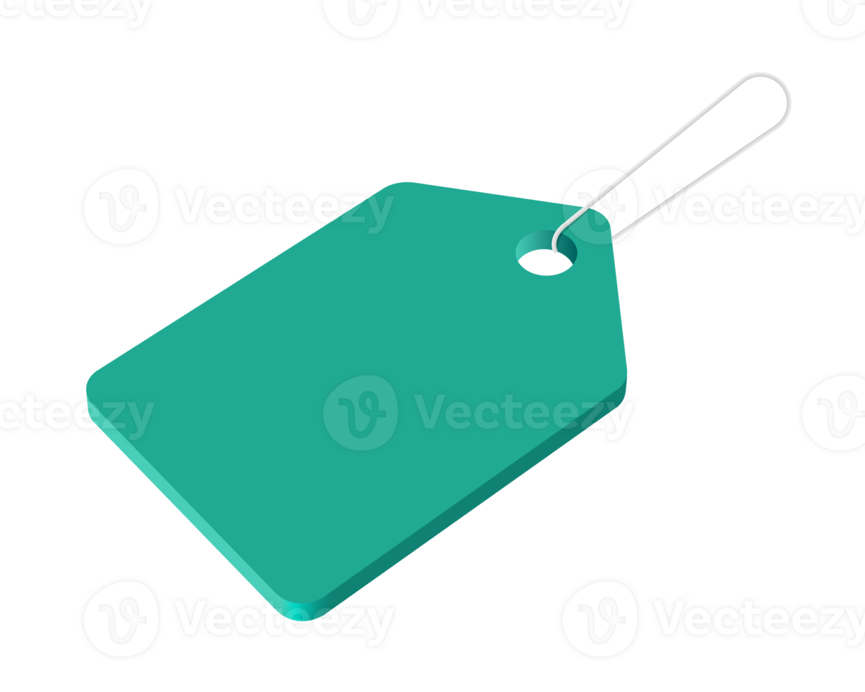 Green Tag label on transparent background png