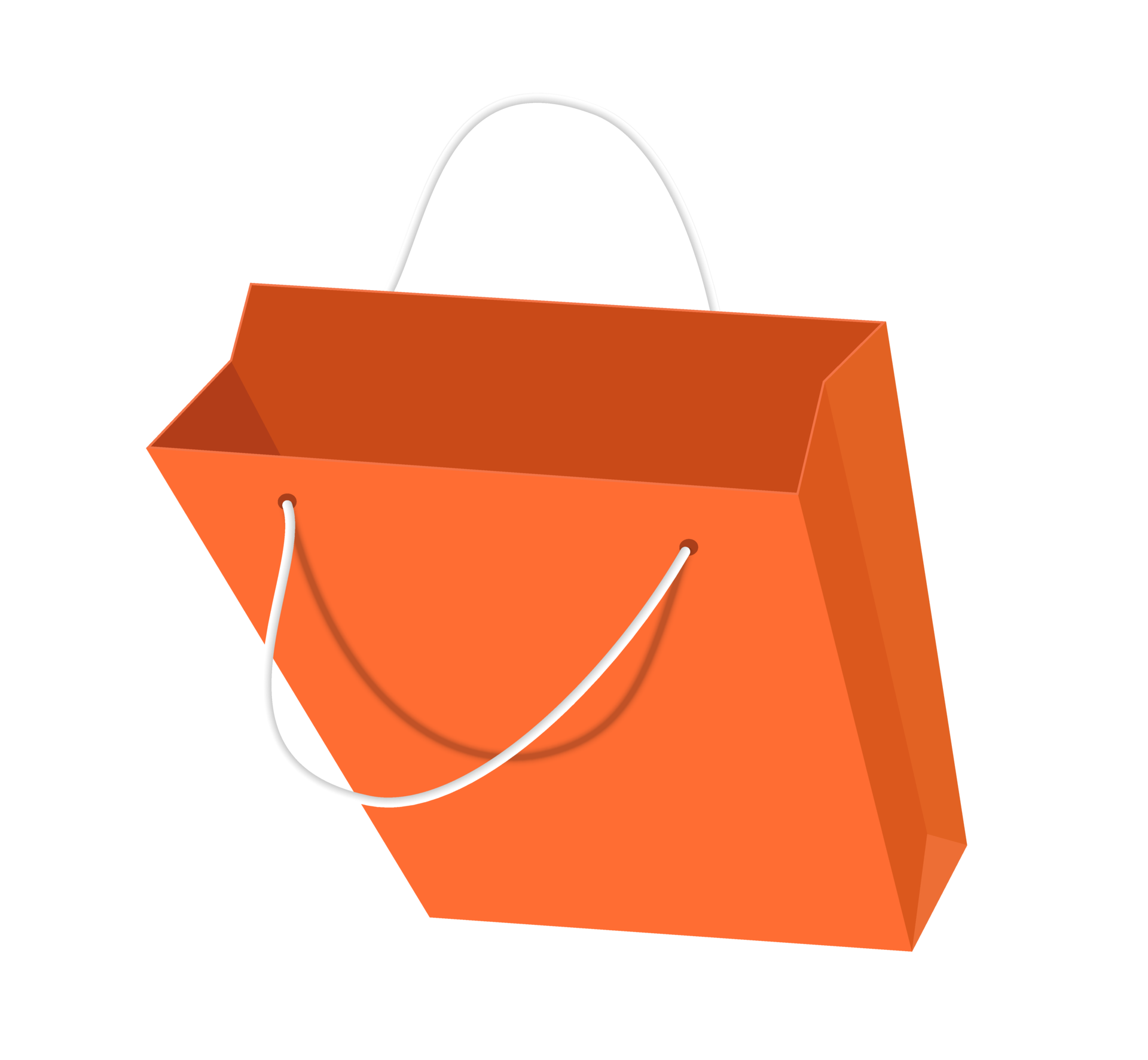 Orange shopping bag on transparent background 35567052 PNG