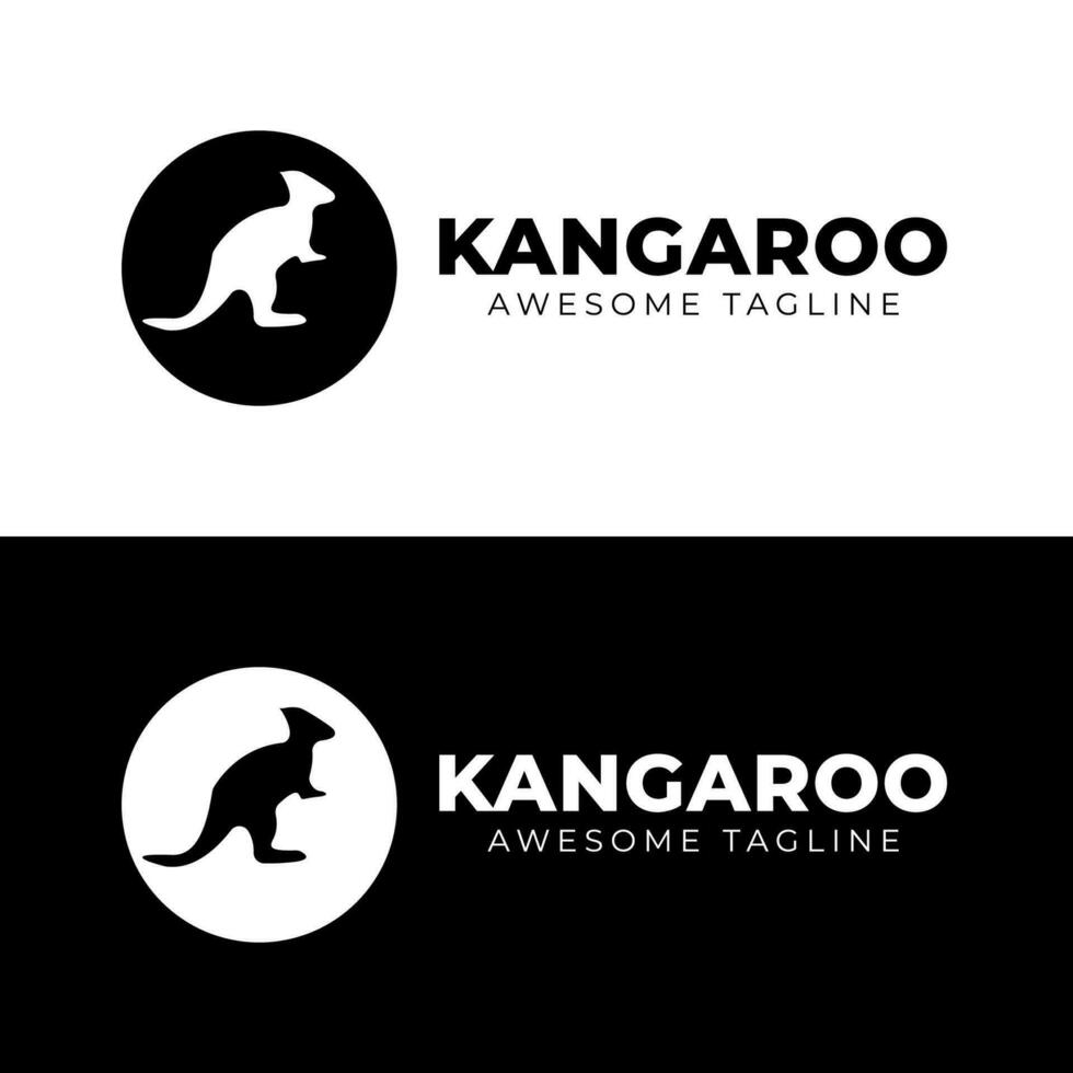 Kangaroo flat icon design, logo design symbol element template Kangaroo silhouette icon logo design vector