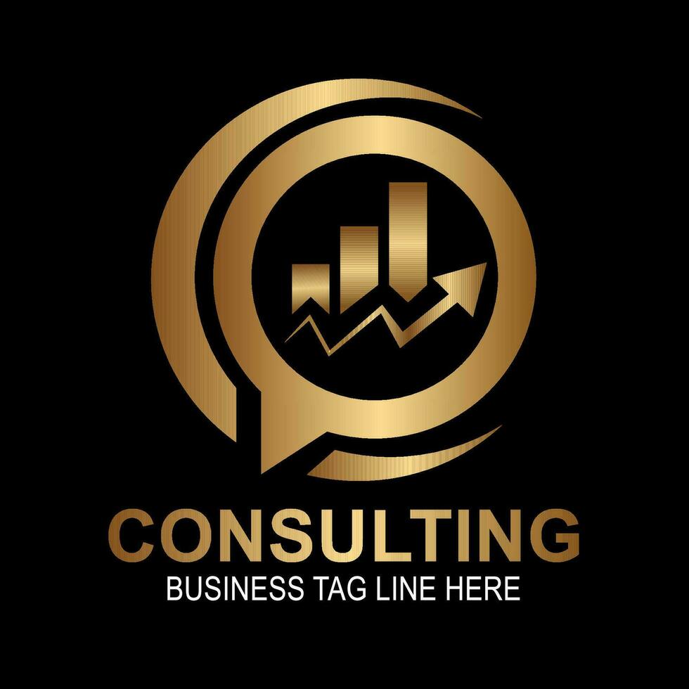 Golden metallic accounting amp financial logo design Growing business logo concept vector