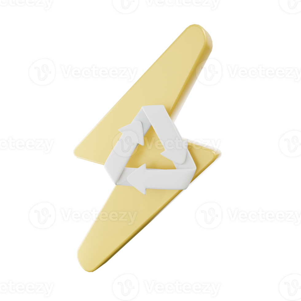3d icon reusable energy. The image depicts the concept of renewable energy for a more sustainable future. png