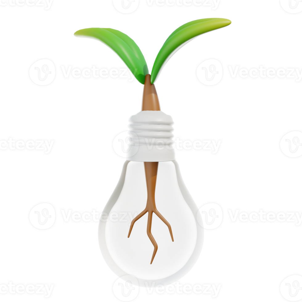 3d Symbol speichern Elektrizität. das Illustration von Beleuchtung und Pflanzen. diese Bild zeigt an das Bedeutung von Speichern elektrisch Energie. png