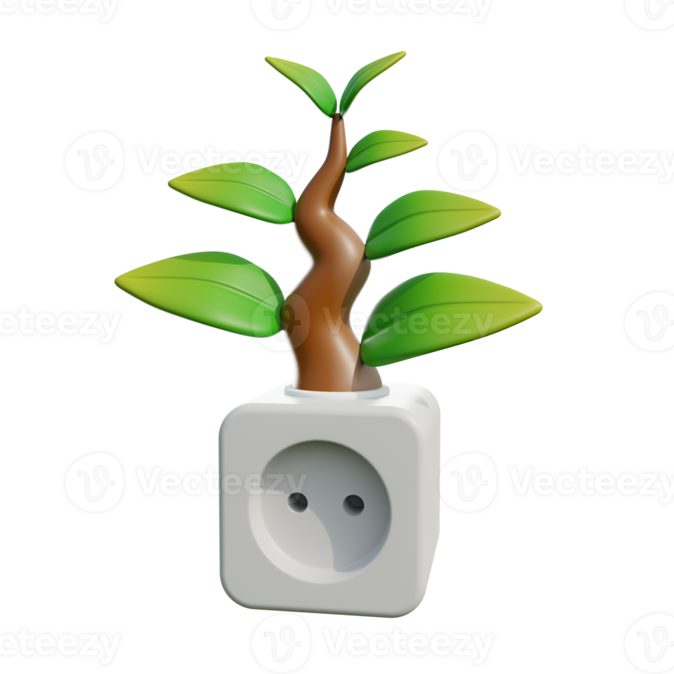 3d icon biomass energy. The picture depicts clean energy generated from plants. png