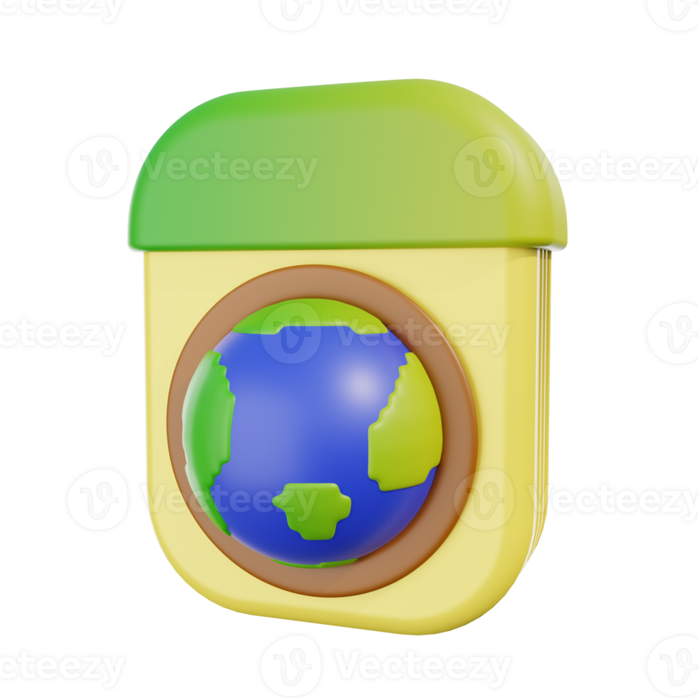 3d icon earth world day. A 3D illustration of an Earth Day calendar png