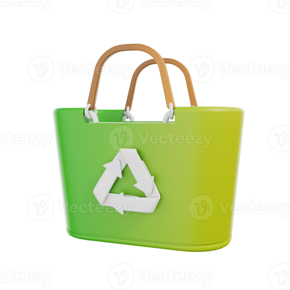 3d icon eco bag. This picture illustrates an environmentally friendly bag. png