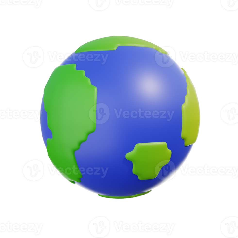 3d icono tierra. el ilustración representa el tierra como un habitat para vivo seres png