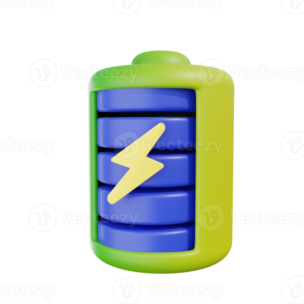 3d icona eco batteria. un' immagine di un' batteria come un' pulito energia fonte. png