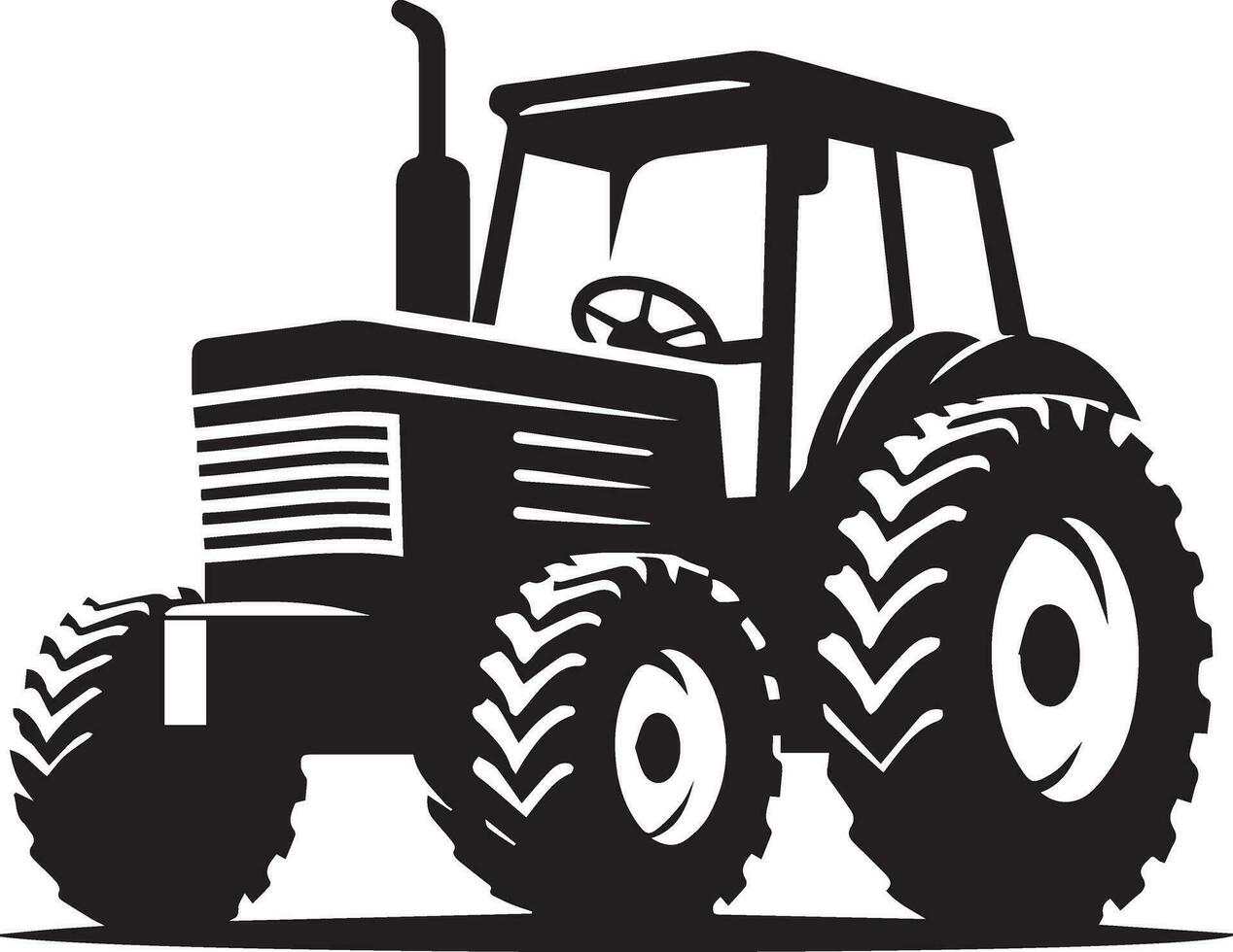 Tractor Icon vector Illustration, Tractor vector silhouette, New Model Tractor icon isolated white background