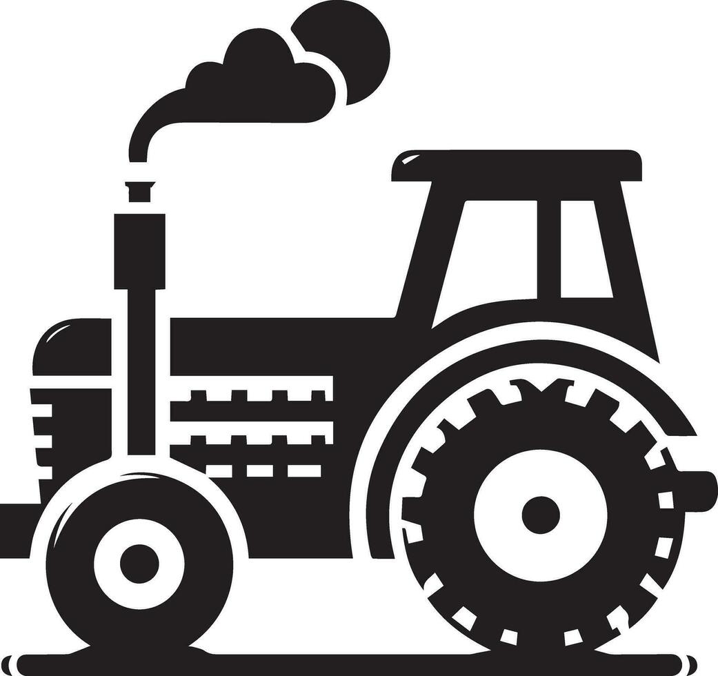 Tractor Icon vector Illustration, Tractor vector silhouette, New Model Tractor icon isolated white background