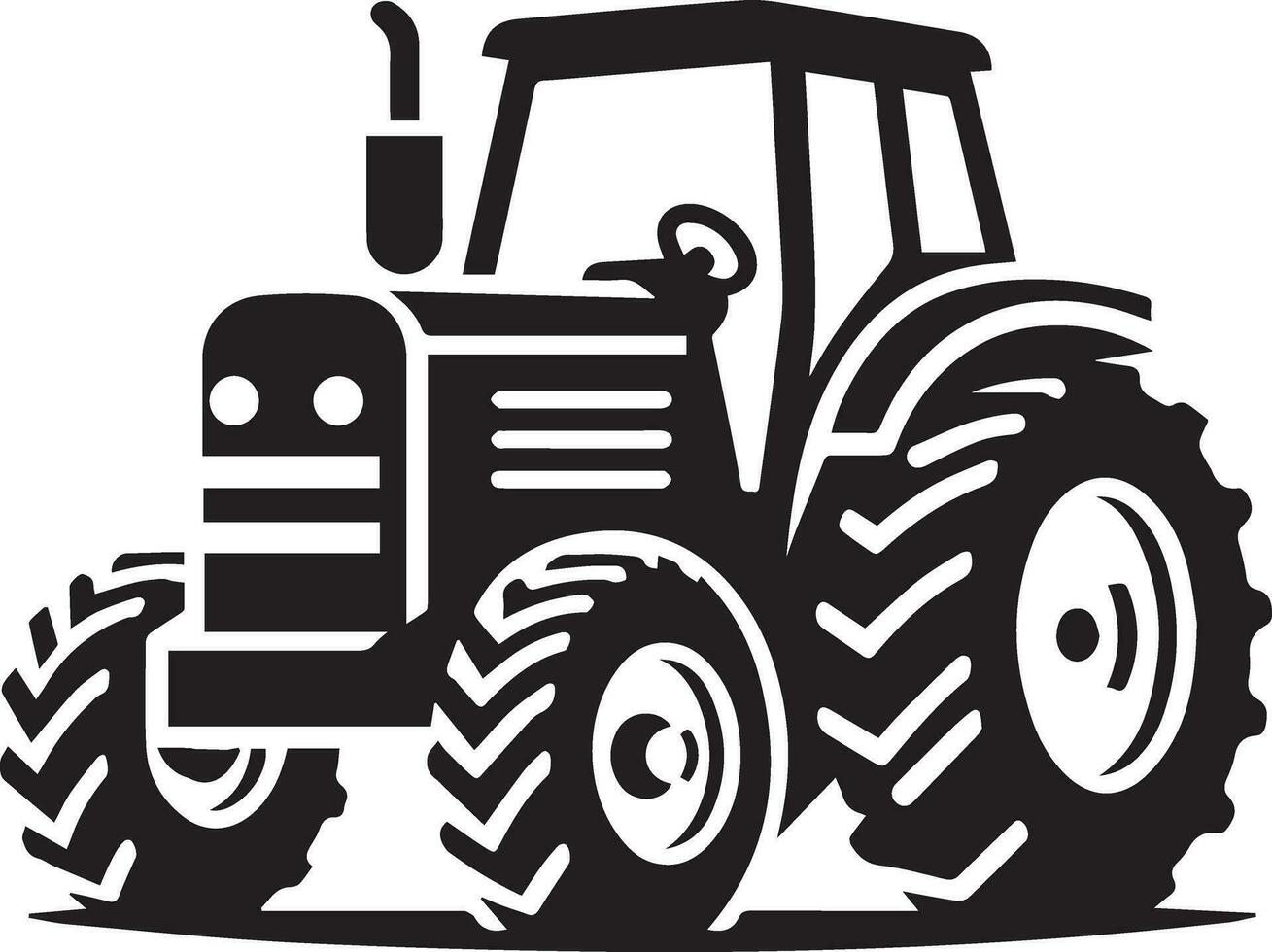 Tractor Icon vector Illustration, Tractor vector silhouette, New Model Tractor icon isolated white background