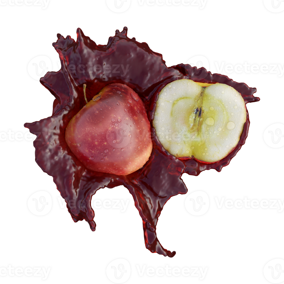 Realistic 3D render of Red Apple best for commercial and Design purpose png