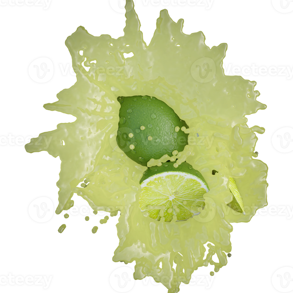 Realistic 3D render of Lime Fruit best for commercial and Design purpose png
