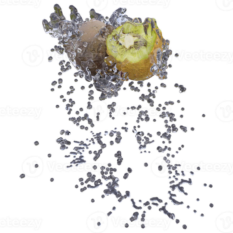 Realistic 3D render of Kiwi Fruit best for commercial and Design purpose png