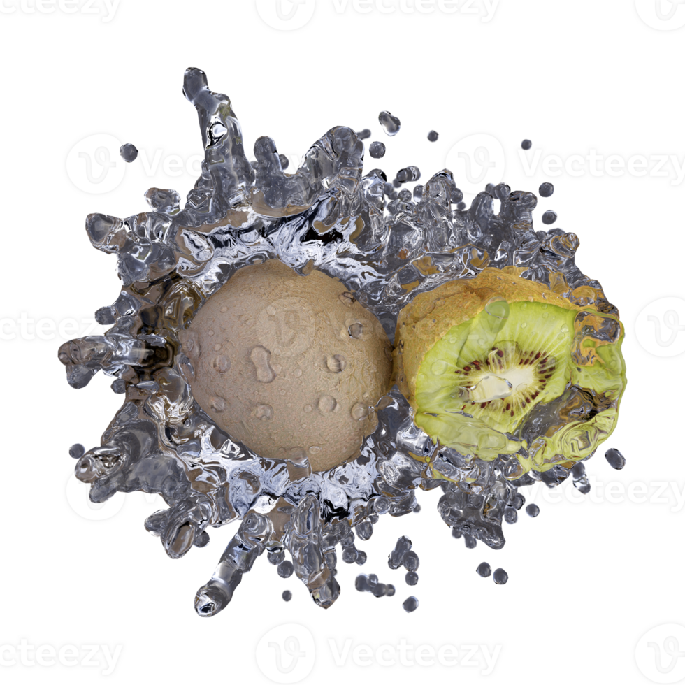 Realistic 3D render of Kiwi Fruit best for commercial and Design purpose png