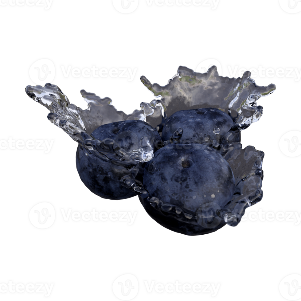 Realistic 3D render of Blueberry best for commercial and Design purpose png