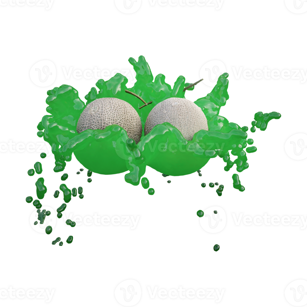 Realistic 3D render of melon best for commercial and Design purpose png