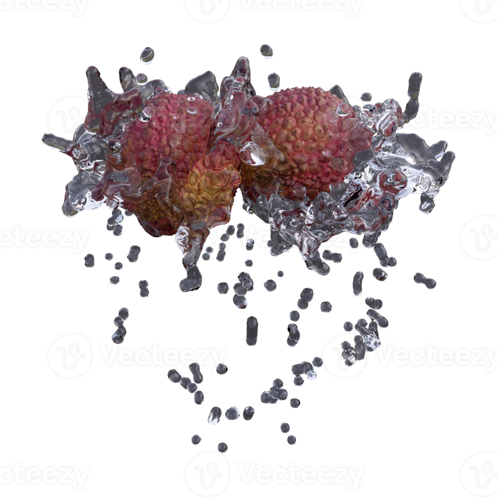 Realistic 3D render of Lychee Fruit best for commercial and Design purpose png