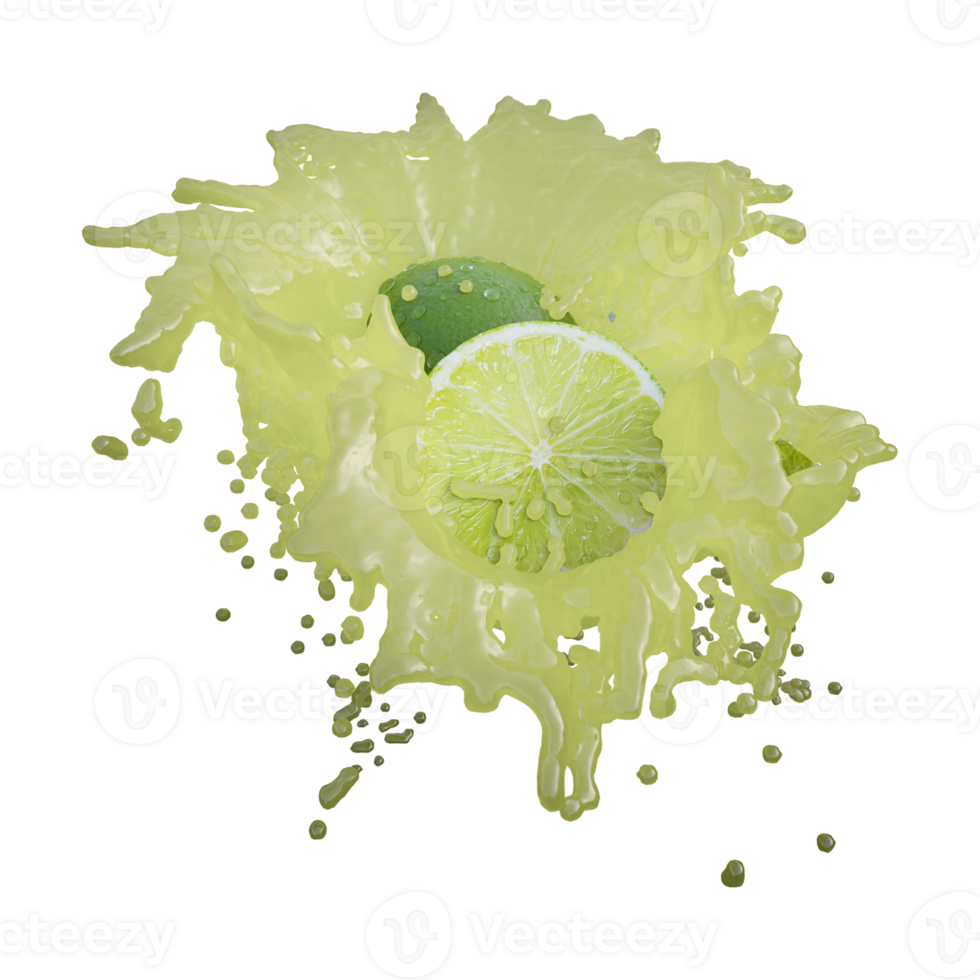 Realistic 3D render of Lime Fruit best for commercial and Design purpose png