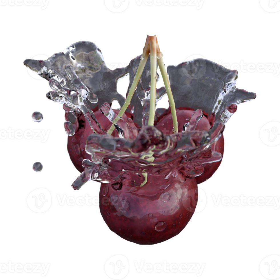 Realistic 3D render of Cherry best for commercial and Design purpose png