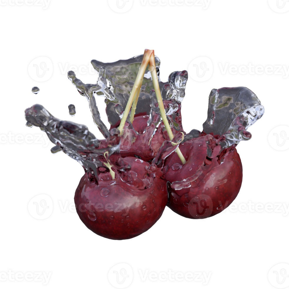 Realistic 3D render of Cherry best for commercial and Design purpose png