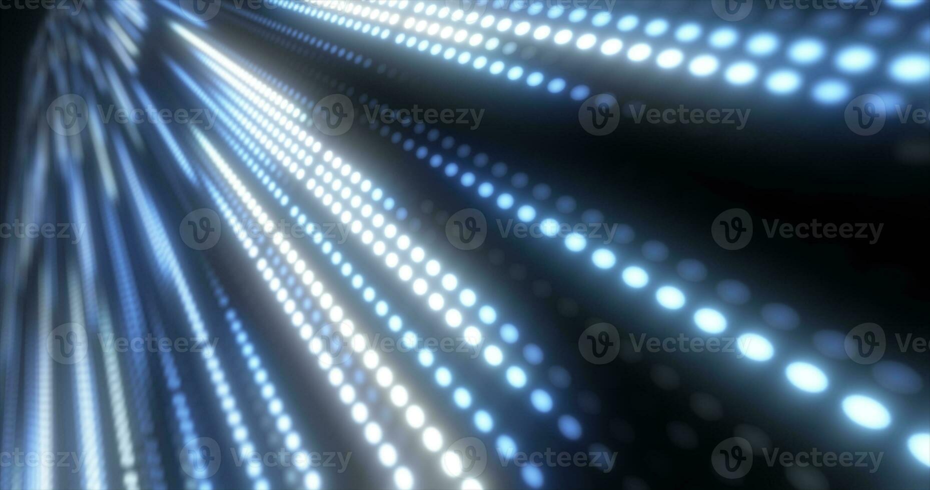 Abstract bright blue background pattern of flying circles of dots and glowing futuristic digital energy magical bright particles photo