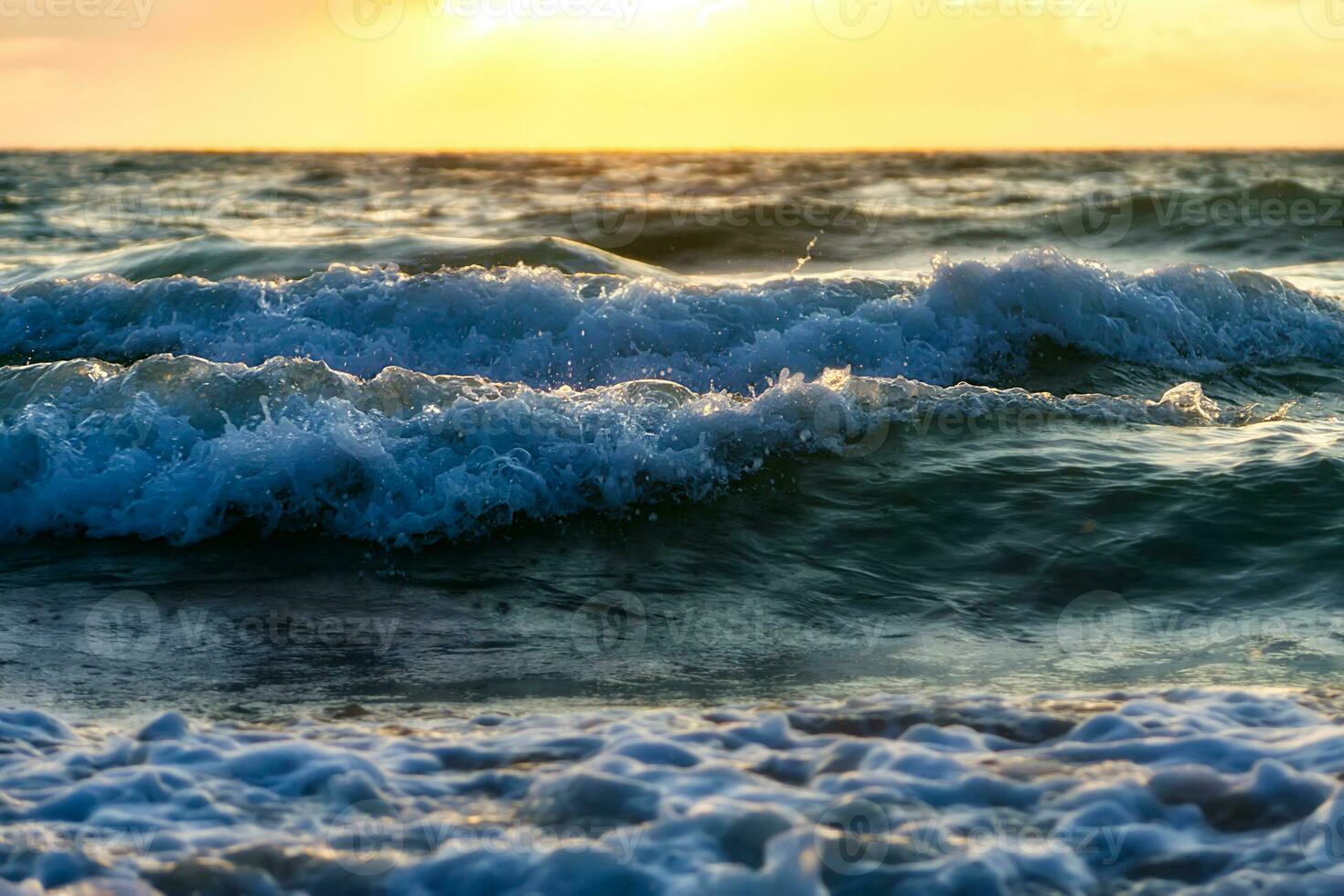 Sunrise sky on the beach. photo