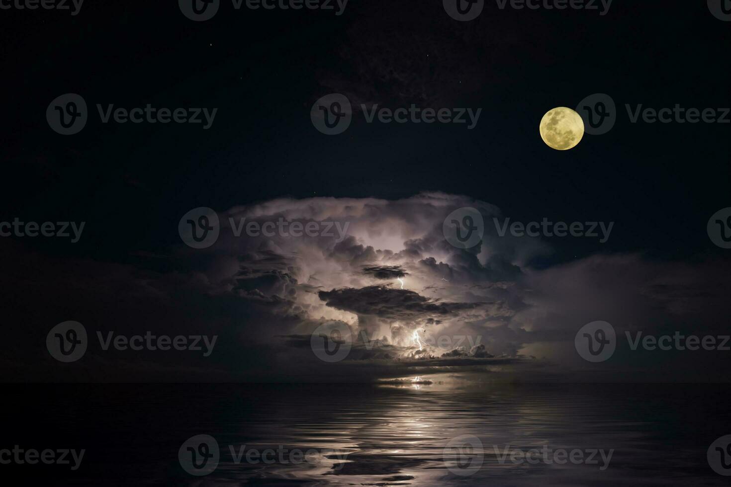 Full moon in the dark sky photo