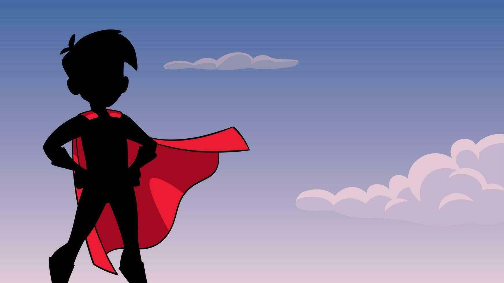 Super Boy Sky Silhouette vector