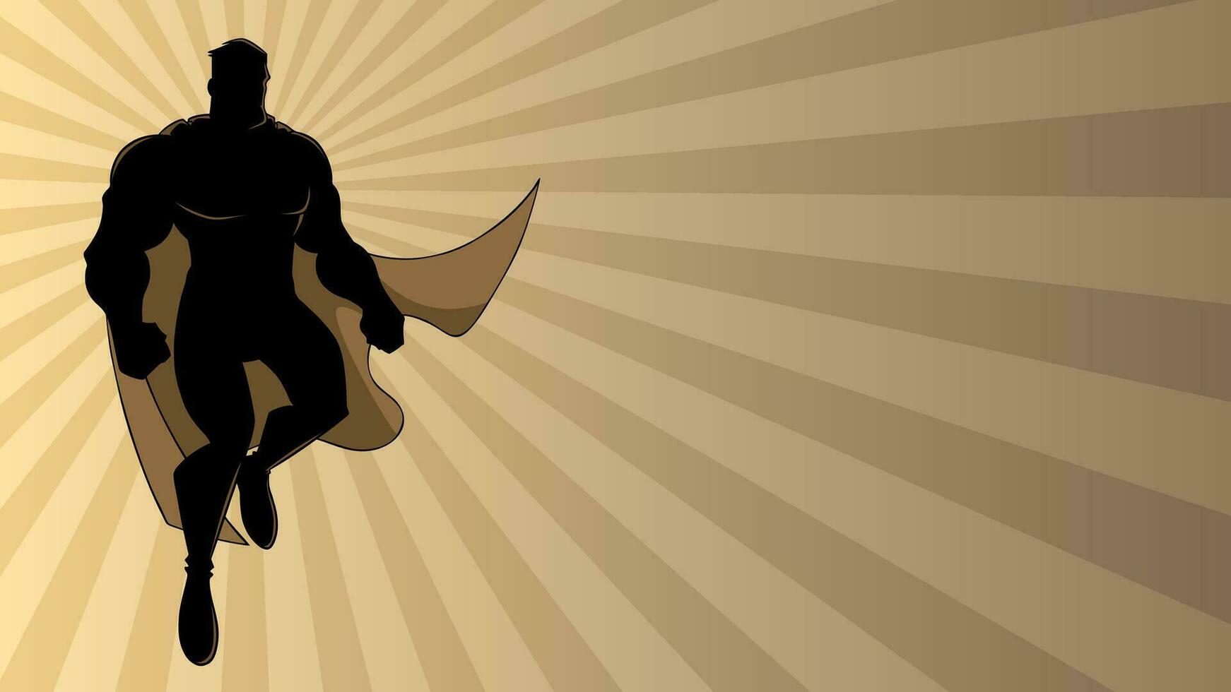 Superhero Flying Ray Light Silhouette 2 vector