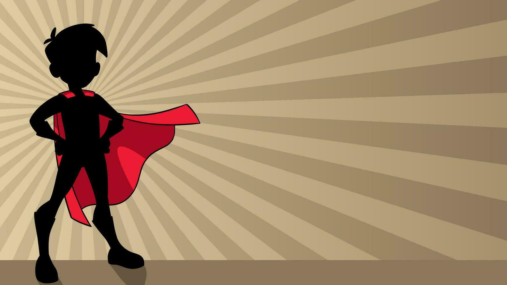 Super Boy Ray Light Silhouette vector