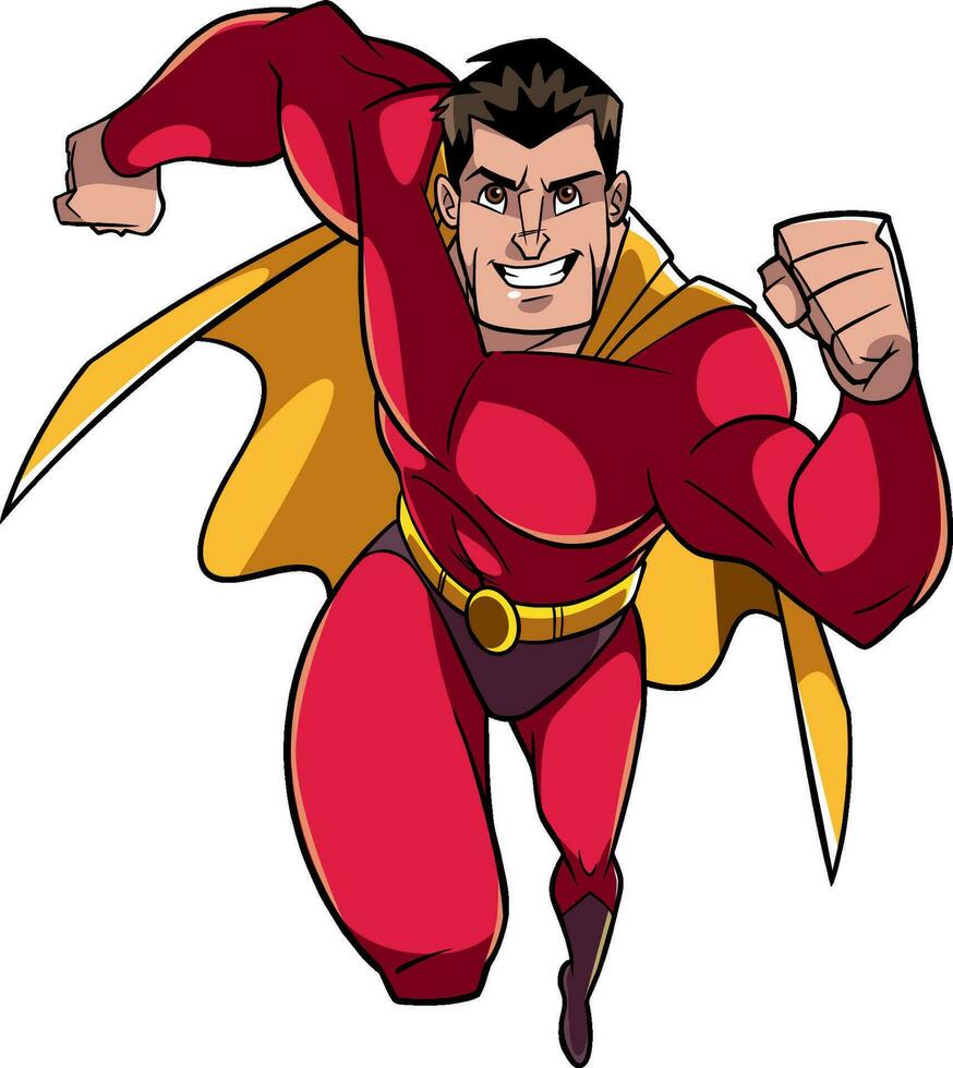 Superhero Running Frontal View vector