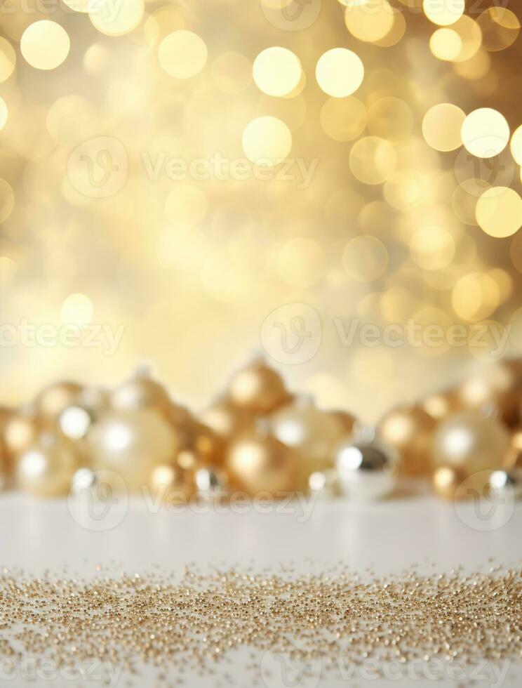 AI generated a photograph of christmas background with copyspace photo
