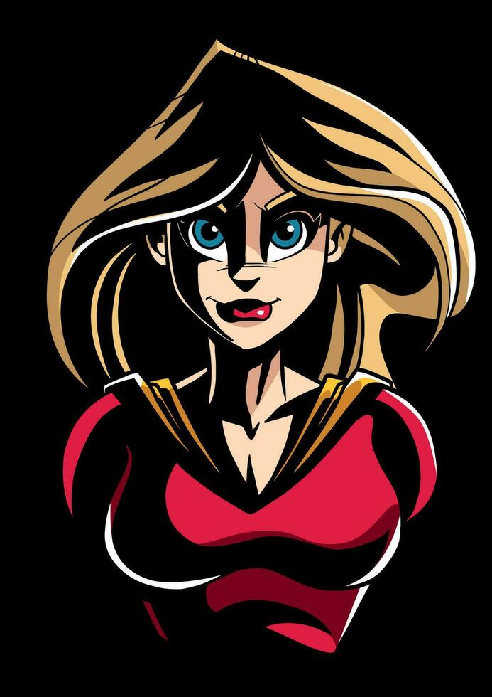 Superheroine Dark Portrait vector
