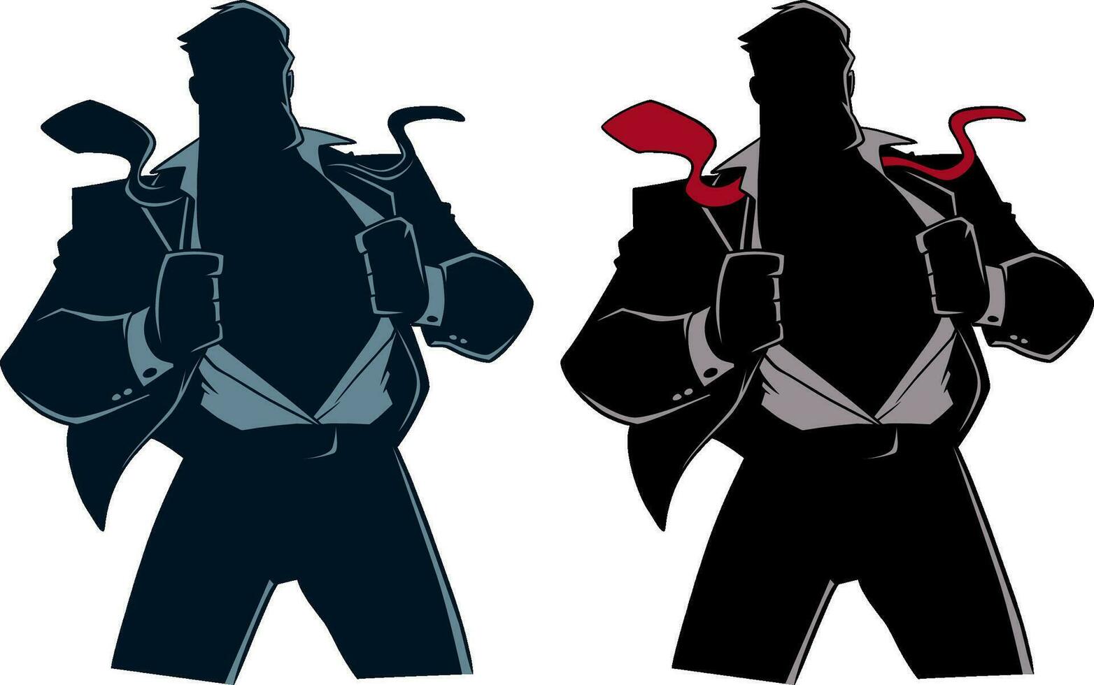 Superhero under Cover Suit Silhouette vector