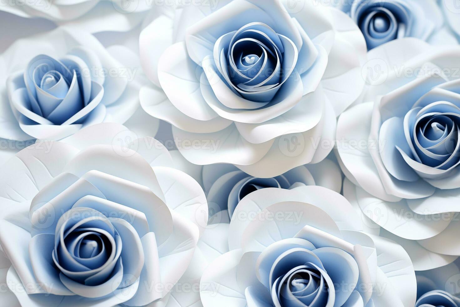 ai generado delicado azul rosas en un melocotón fondo, Perfecto para romántico ocasiones y celebraciones foto