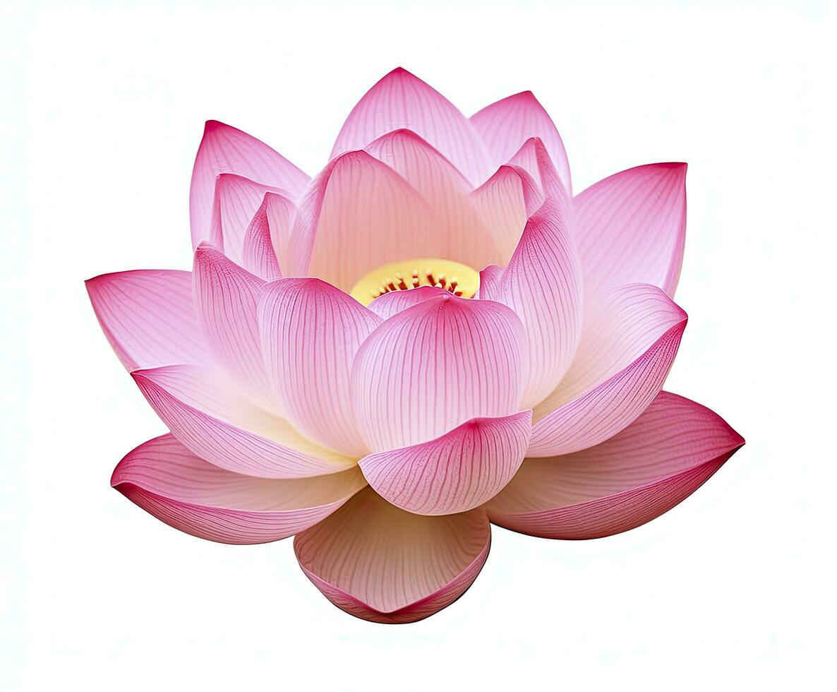 AI generated Lotus flower on white background. AI Generated photo