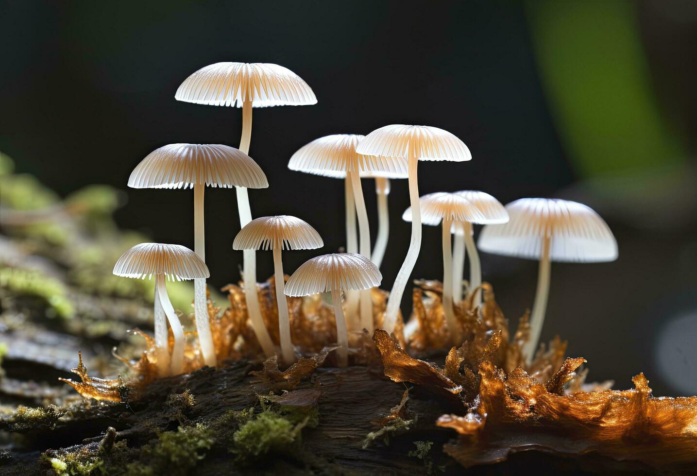 AI generated Hemimycena species mairei. AI Generated. photo