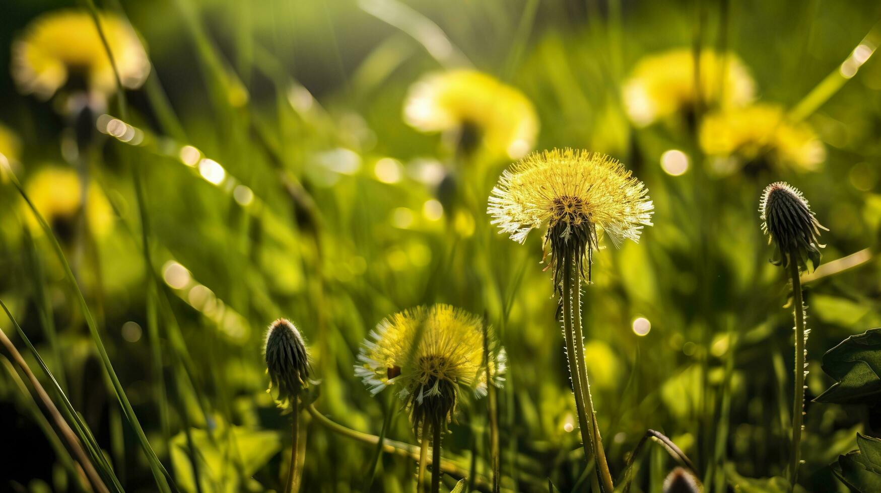 AI generated The Green Spring Morning. Generative AI photo