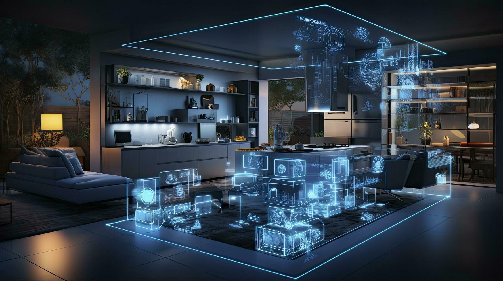 AI generated Connected Living, The IoT Revolution in Smart Homes. AI Generated photo